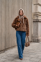 Vivisence Damen Kapuze Bindung Verstellbar Vollständiger Kopfschutz, beige