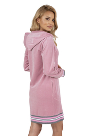 Vivisence Robe Cotton with Zipper Fastening and Cuffed Sleeves 5018, light pink