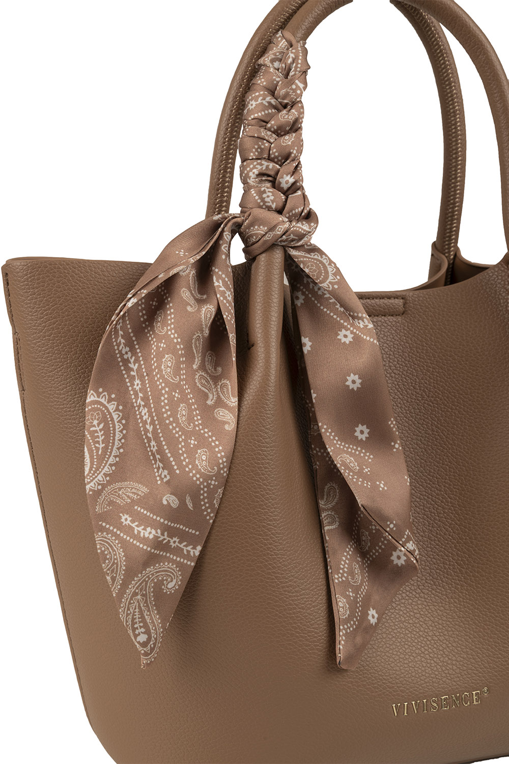 Vivisence Damen Schultertasche Mit Abnehmbarem Gurt Und Kosmetiktasche Alltag, Braun