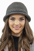 Vivisence Bonnet Femme Style Classique En Tricot Chaud Pour L’Automne Hivernal 7043, gris foncé