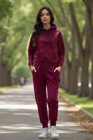 Vivisence Femme Pantalon Survêtement Coton  Coupe Ample Confort Quotidien 9103, bordeaux