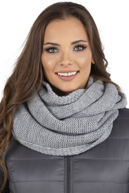 Vivisence Stylish Women's Winter Set Including Pompom Hat And Cozy Snood Scarf Made From Soft And Warm Fabric Smooth Fleece Lining Ideal For Cold Days, light grey