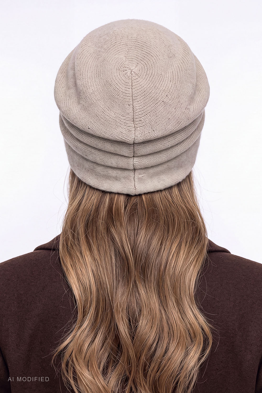 Vivisence Women's Merino Wool Cashmere Beanie Hat, beige