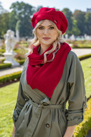 Vivisence Baskenmütze Damen Elegant Blume Warm Herbst Winter Accessoire 7006, rot