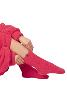 Vivisence Damen Deckenpullover Mit Socken Warm Flauschig One Size Geschenk 5028Kmpl, himbeerrot