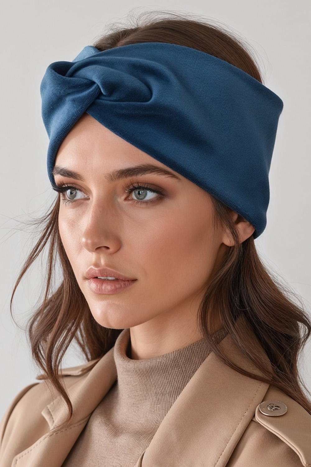 Vivisence Bandeau Femme Hiver Automne Chaud Couvre-chefs d'hiver Confortable Élégant Accessoire Cheveux Entrelacé Devant Tricot Extensible Idéal Journées Froides, turquoise foncé