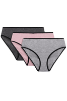 Vivisence Dame Slip Unterhose Klassisch Komfortabel Trendig Alltag Unterwäsche 4016, Schwarzes Gummiband:mix4 3-pack