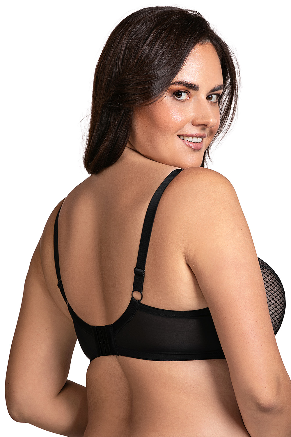 Vivisence Soutien-Gorge Semi-Rembourré Élégant Dentelle Florale Bretelles Réglables Maintien Optimal Sans Baleines Latérales Idéal Comme Cadeau, noir