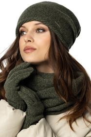 Vivisence Women's Loop Scarf Winter Fashionable Cozy Warm Yarn For Cold Days 7108, green melange
