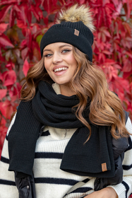 Vivisence Damen Winter Schal Wärmt Schenkt Komfort für Kalte Wintertage 7042S, schwarz