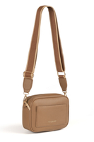Vivisence Women's Crossbody Zipper Pocket Wide Adjustable Strap, brown