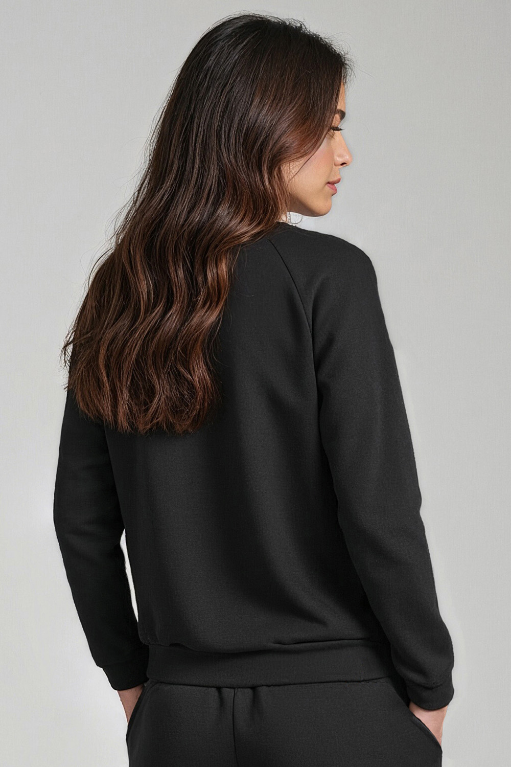 Vivisence Femme Sweat Col Rond Maille Douce Confort Toute La Journée, noir