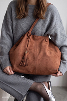 Vivisence sac porté épaule polyester shopper spacieux femme, brun