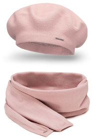 Vivisence Béret Et Écharpe Femme Pour L'automne et L'hiver En Laine Et Acrylique Ensemble Chic Pour L'Hiver Accessoire Mode Durable Pour Cadeau Parfait Confort Et Élégance 7005Kmpl, rose