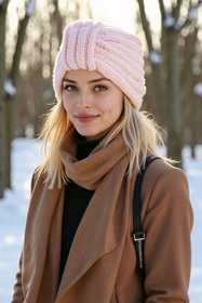 Vivisence Damen Mütze Weicher Merino Baumwollmix Für Komfort, Pink