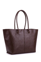 Vivisence Shoulder Bag Women Polyurethane Large Shopper Tote, brown