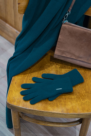 VIVISENCE Damen Winter Handschuhe aus Wolle Ideal für Kaltes Wetter 7201, dunkelblau