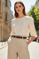 Vivisence Damen Ledergürtel Naturleder Silberne Schnalle P0006, Braun