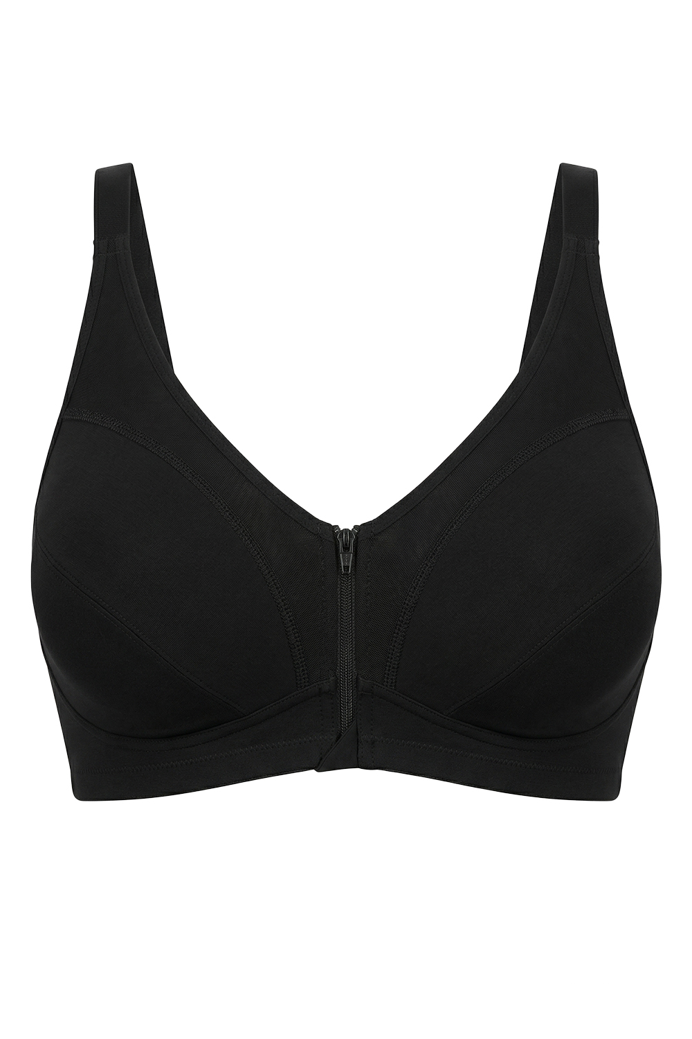 Vivisence Soutien Gorge Sans Armatures Femme Fermeture Devant Confort Maintien, noir