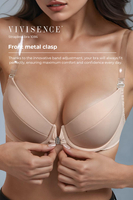 Vivisence Push Up Bra Removable Padding Ideal for Outfits With an Open Back 1086, beige