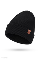 Vivisence bonnet femme beanie avec revers, noir