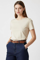 Vivisence Ceinture Femme Boucle Dorée 3 cm Universelle Élégance Quotidienne P0001, marron