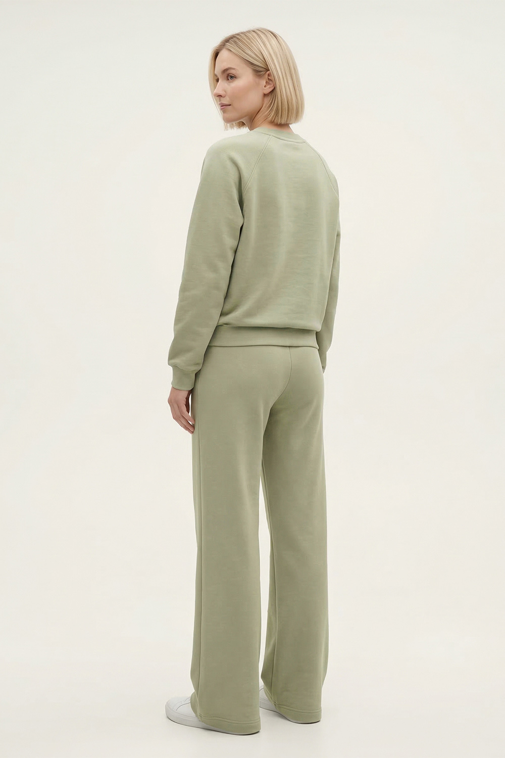 Vivisence Femme Ensemble de Survêtement Sweat Et Pantalon Tissu Extensible Confort Quotidien, olive