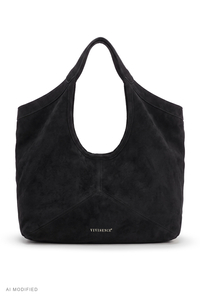 Vivisence sac à bandoulière suédine polyester femme pratique, noir