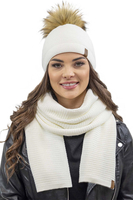 Vivisence Bonnet À Pompon Femme Hiver En Fil Chaud Effet Antistatique 7041, ecru