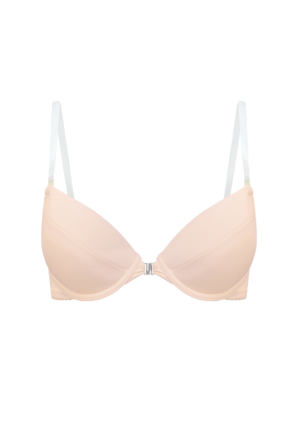 Vivisence Damen Push Up BH Rueckenfrei Mit Silikonband Abnehmbaren Traegern Komfortabler Halt Fuer Abendkleider Und Offene Ruecken, Beige