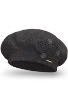 Vivisence Wool Beret For Women Protection Against Cold For Chilly Days 7037, dark grey
