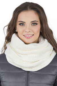 Vivisence Écharpe Tube Tricotée Femme Chaude Et Confortable Pour L’Hiver 7103, écru