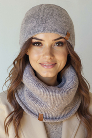 Vivisence Women's Winter Beanie Merino Wool Soft Warm Comfort For Cold Days, Grey