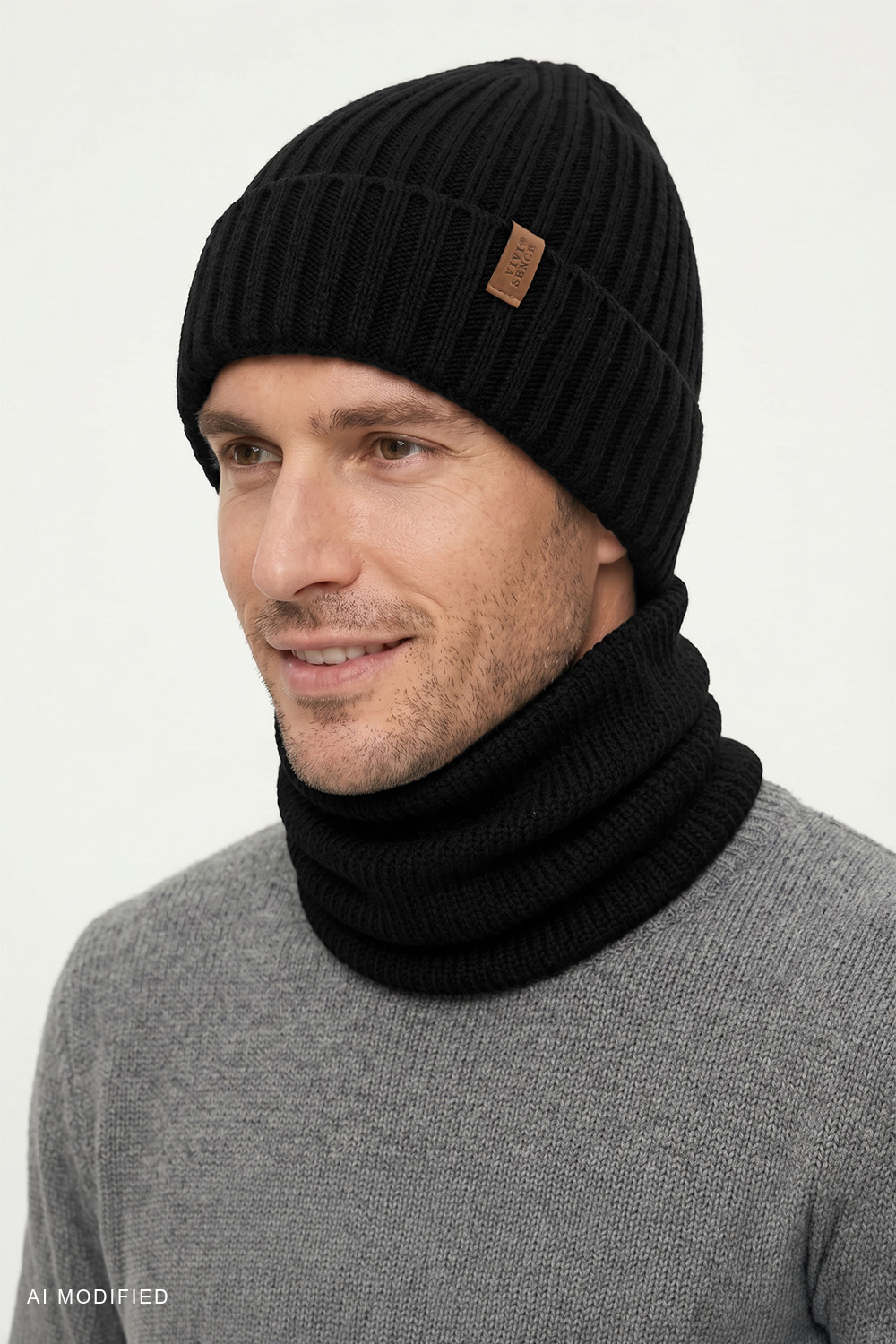 Sets Sets hat + loop scarf, Black