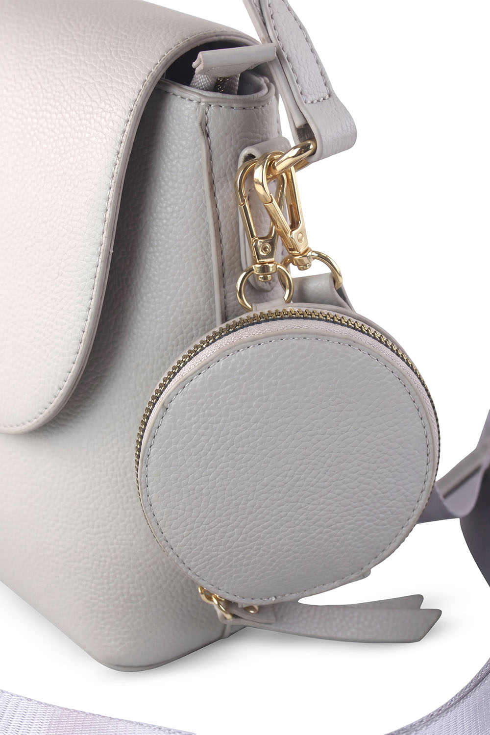 Vivisence Femme Sac À Bandoulière Pochette Amovible Sangle Réglable Confort, gris