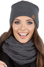 Vivisence Damen Mütze Winter Verlängertem Schnitt Wärmendem Garn Herbst 7017, dunkelgrau