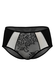 Vivisence Damen Slip Spitze Netz Details Vollschnitt Für Elegante Passform 1044W, schwarz