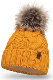 Vivisence Bonnet À Pompon Femme Chaud Et Doux Idéal Pour L’Hiver 7014, miel