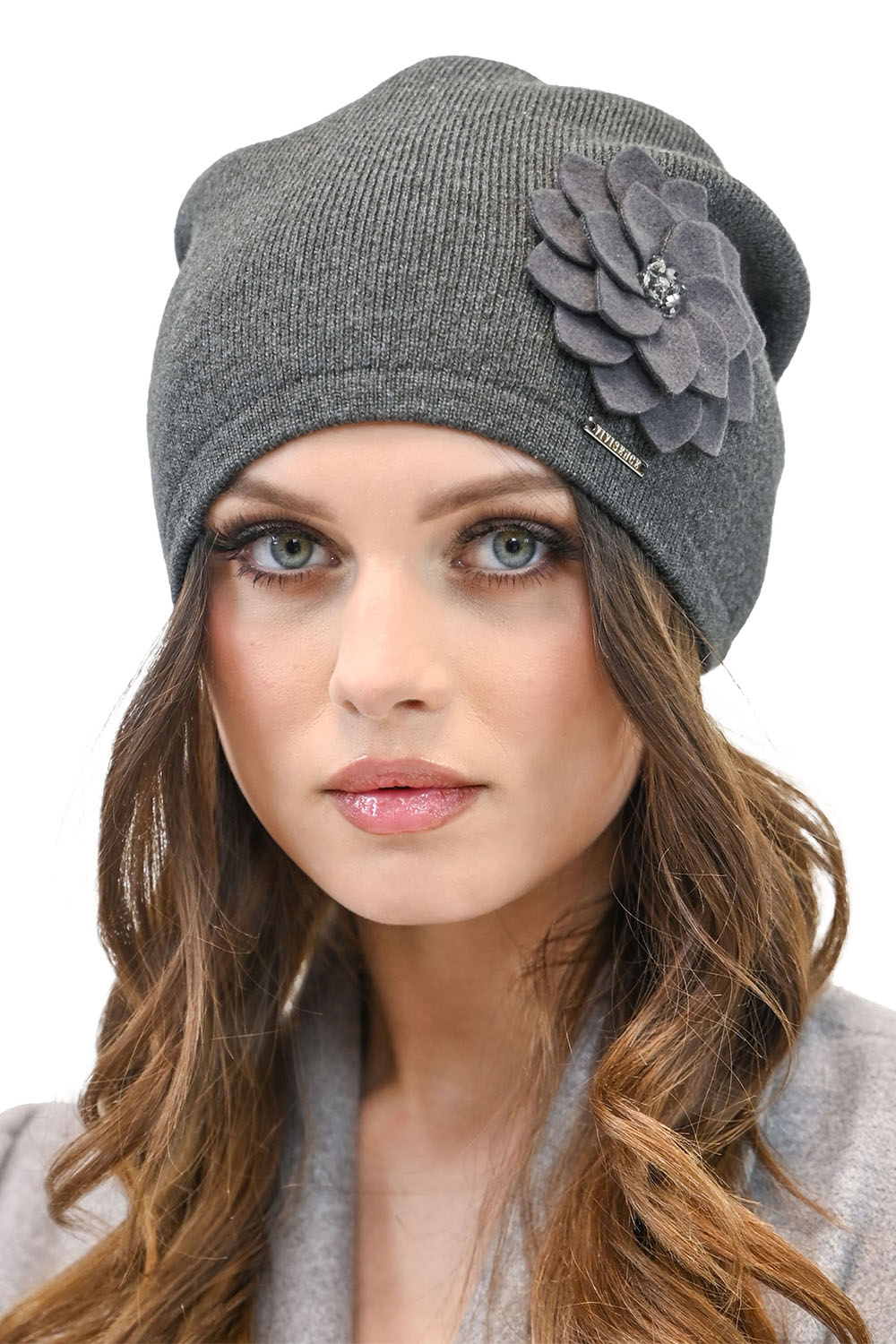Vivisence Bonnet Femme Coupe Classique Chaud Et Confortable En Laine 7010, gris foncé