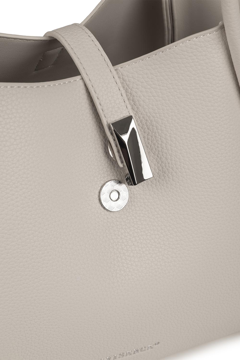 Vivisence Damen Schultertasche Mit Magnetklappe Und Kosmetiktasche Für Den Alltag, ecru