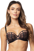 Vivisence Damen Balconette Soft BH Mit Satinbaendern Komfortabler Halt Elegantes Dekollete Und Angenehme Passform, schwarz