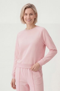 Vivisence Femme Sweat Col Rond Maille Douce Confort Toute La Journée, rose