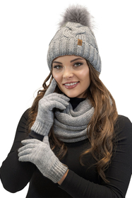 Vivisence Écharpe Tube Tricotée Femme Chaude Et Confortable Pour L’Hiver 7103, gris clair