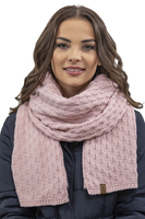 Vivisence Women Winter Hat Scarf And Gloves Set Fleece Lined Soft Knit Warmth, powder pink
