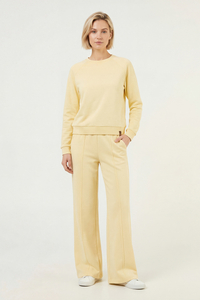 Vivisence Femme Ensemble de Survêtement Sweat Et Pantalon Tissu Extensible Confort Quotidien, banane