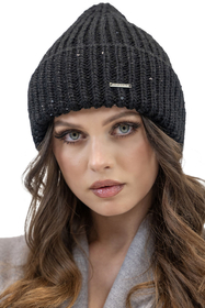 Vivisence Women's Winter Hat Classic Knit Style Perfect Fit 7088, black