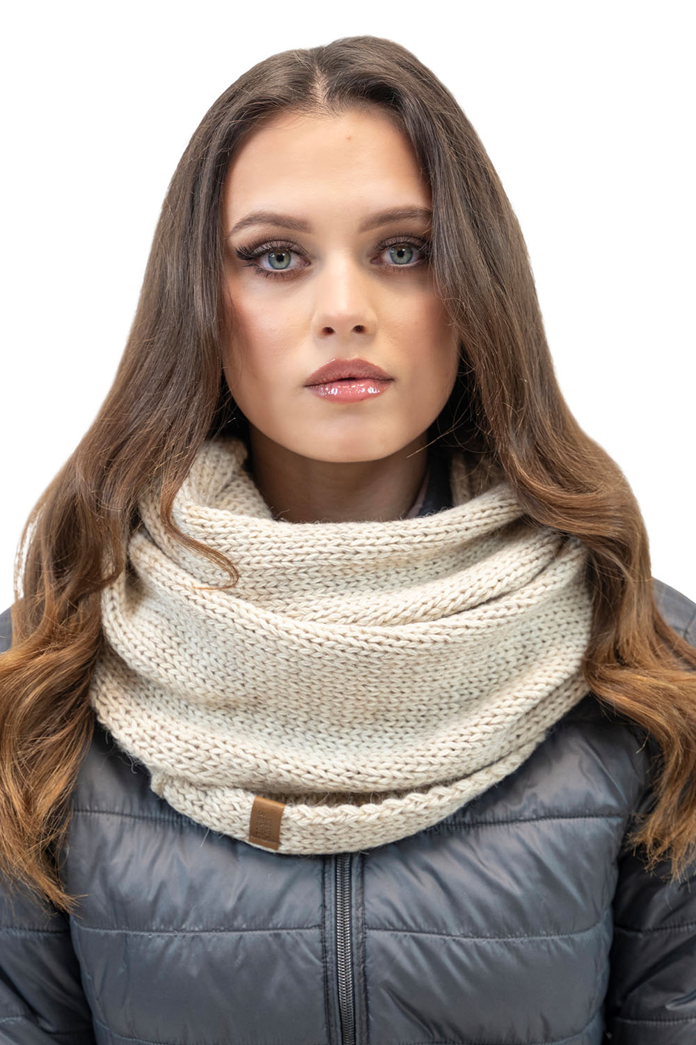 Vivisence Stylish Women's Winter Set Including Pompom Hat And Cozy Snood Scarf Made From Soft And Warm Fabric Smooth Fleece Lining Ideal For Cold Days, light beige