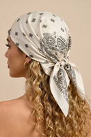 Vivisence Damen Seidentuch Handgerollte Kanten Paisley Für Den Täglichen Komfort, beige/schwarz