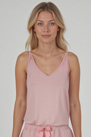 Vivisence Women's Pyjamas Top Viscose Shoulder Straps V-Neck 2200, Pink