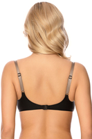 Vivisence Bikini Push-up-BH Stilvoller Zum Schwimmen Gepolsterte Schalen Bügel-BH Verstellbare Träger Widerstandsfähig Gegen Verfärbung Und Verformung, schwarz